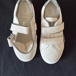 Brunello Cucinelli White Sneakers with Velcro Straps